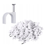 Cable holder with 6mm nail - 100 pieces - white - cable holder