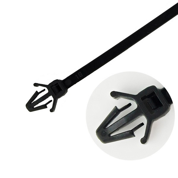 Opaska kablowa z klipsem 178x8mm - czarna- 1szt