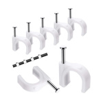 Cable holder with 10mm nail - 100 pieces - white - cable holder