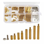 Set of 120 pieces of Brass Screws and Spacer Bushings M3 - 5/10/15/20 mm