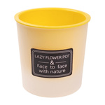 CANDLE Pot with Water Reservoir - 9cm White Yellow Flower Protection