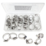 Set of Crimped Steel Clamps Worm Clamp Mix 6-29mm 40pcs