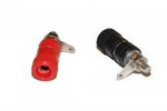 Banana socket 4 mm with nut - pair - screwed long