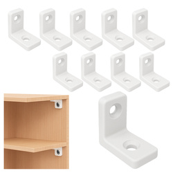 Furniture Connector Plastic Angle Bracket White 24mm 10pcs