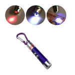 Mini 3-in-1 LED laser UV flashlight with carabiner - Aluminum - pocket-sized