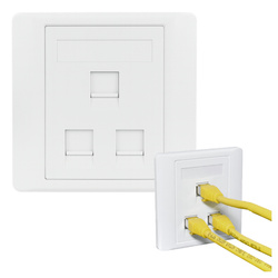 Telephone or Internet socket cover - 3 tabs - socket bezel