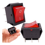 Rocker switch KCD7 - red - ON/OFF switch - 230V - 6 PIN